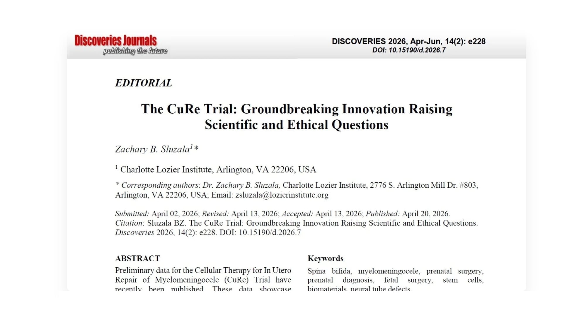 The CuRe Trial: Groundbreaking Innovation Raising Scientific and Ethical Questions