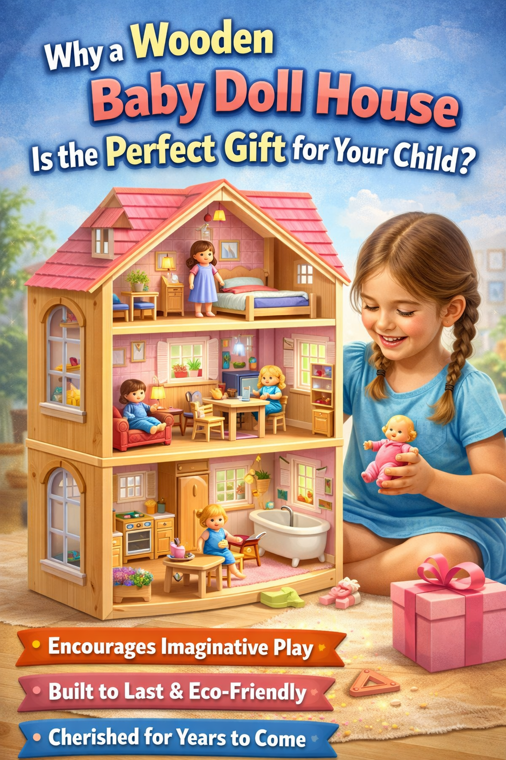 Wooden Baby Doll House