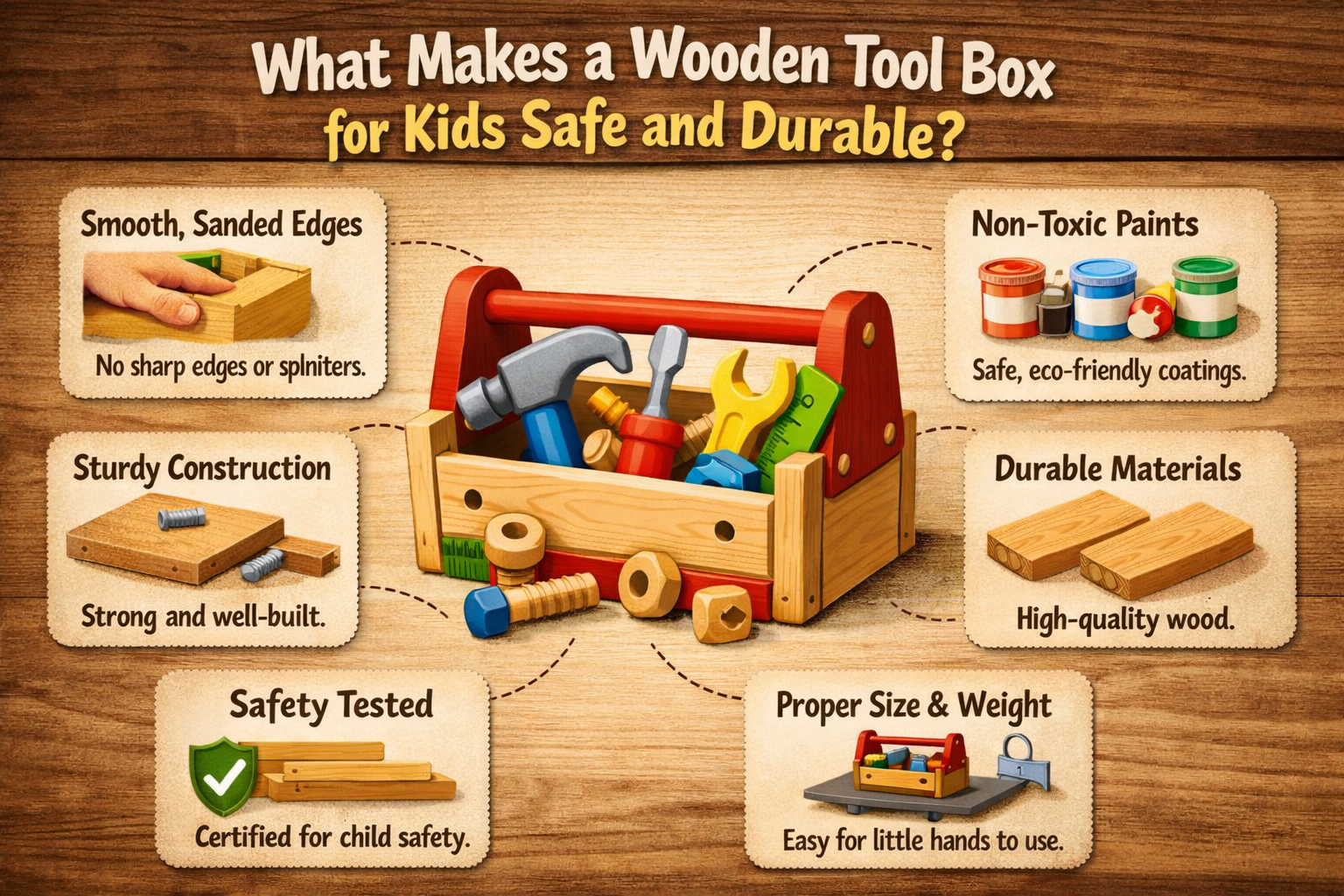 Wooden Tool Box for Kids