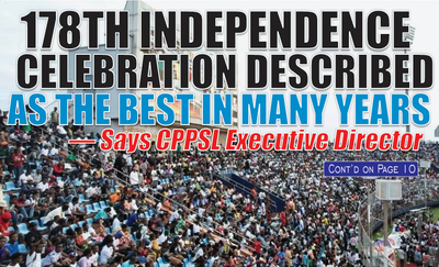 178th Independence Celebration Described As the Best in Many Years — Says CPPSL Executive Director