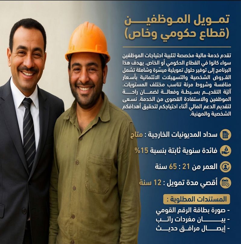 تمويل الموظفــيـــن (قطاع حكومي وخاص)