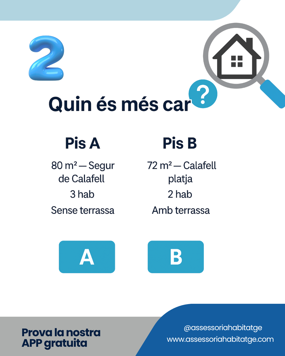 Comparació entre pis antic al Vendrell i pis reformat a Cunit platja