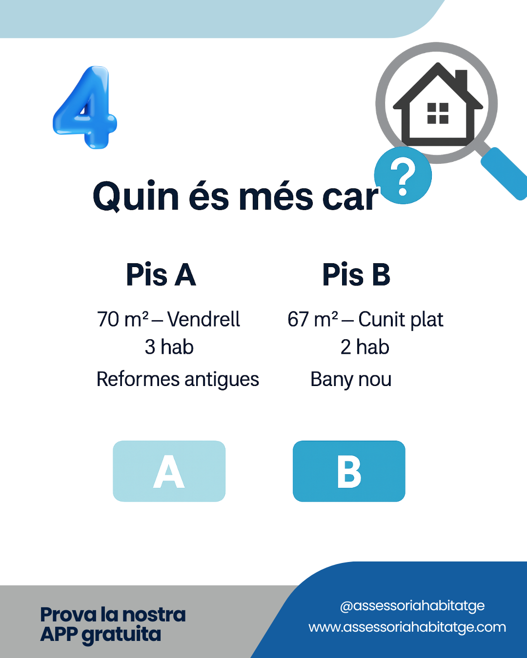 Comparació entre pis a Cunit centre i pis a Cunit platja amb més demanda