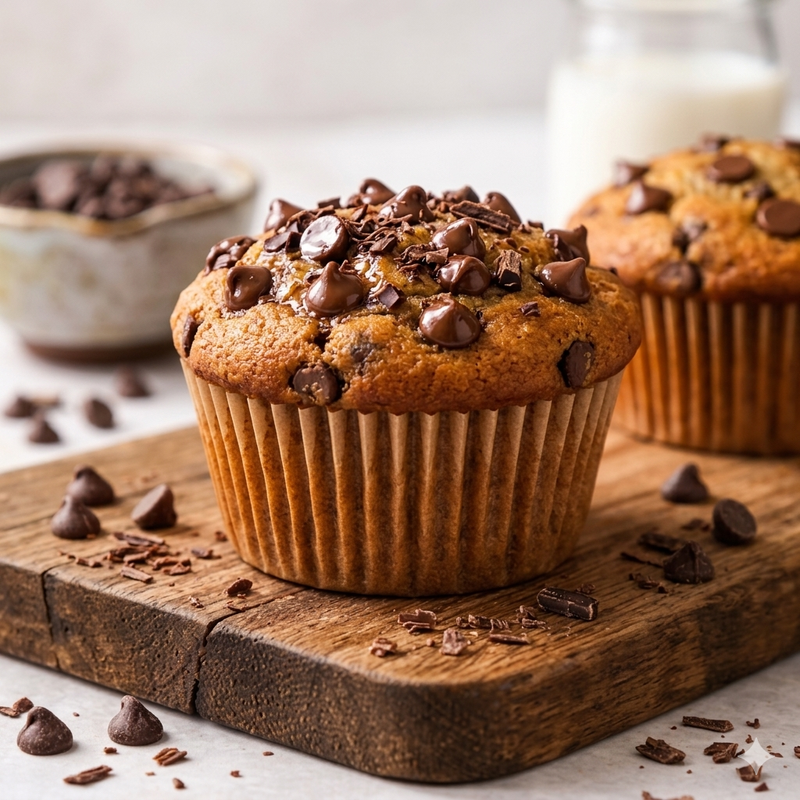 Muffin Baunilha com Gotas de Chocolate