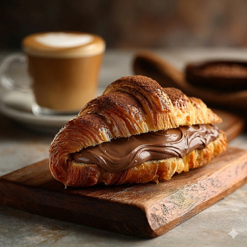 Croissant com chocolate