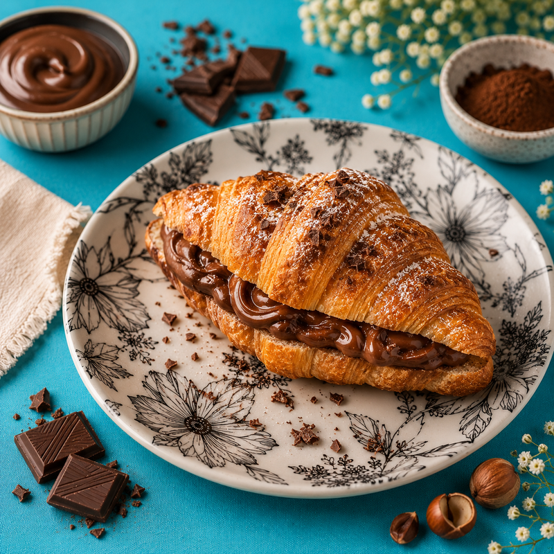 Croissant com chocolate