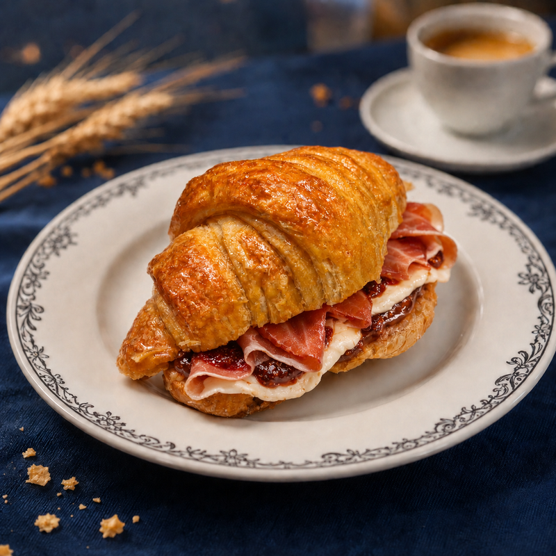 Crissant Parma & Brie com geleia de Figo