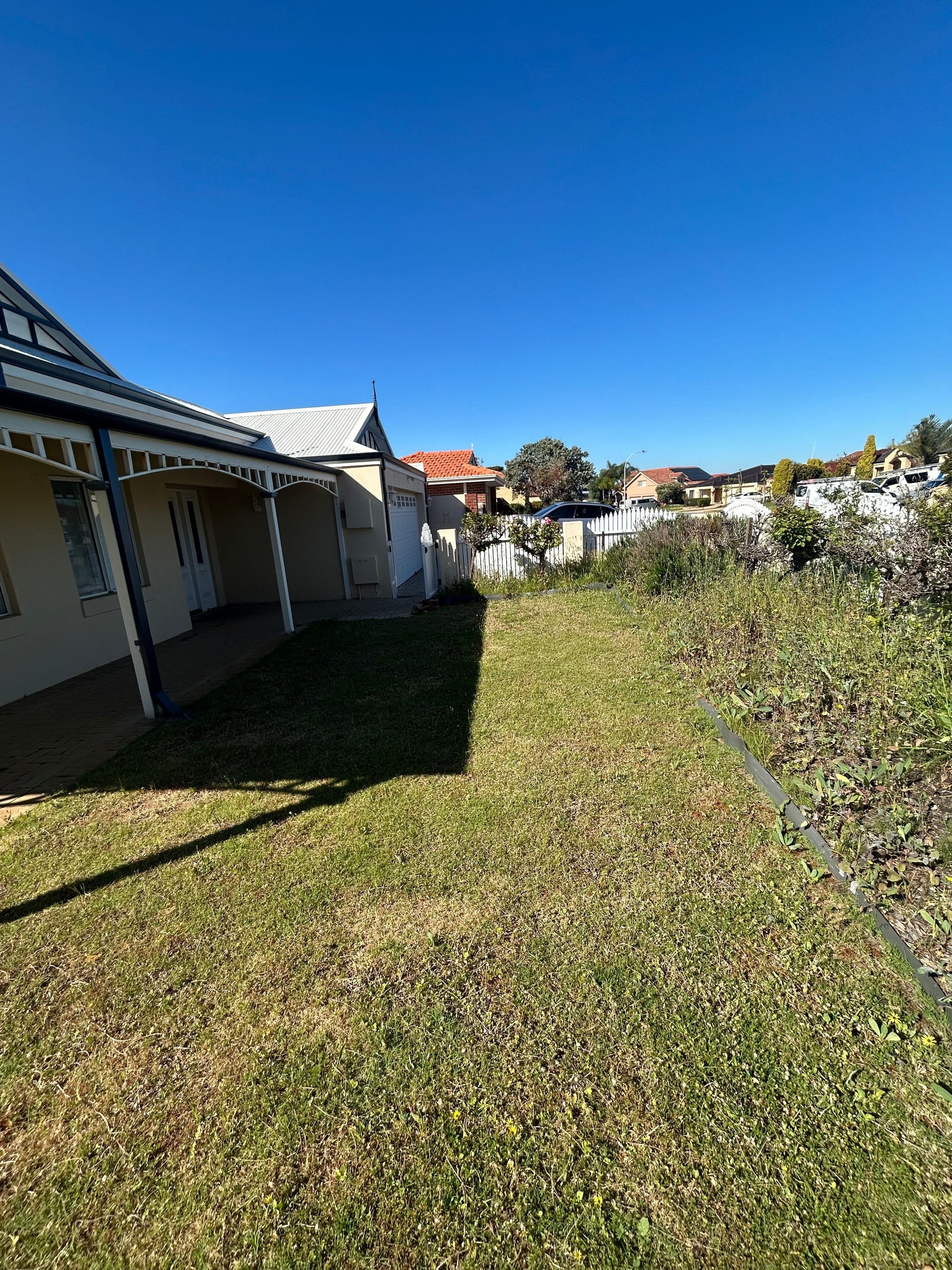 Before: Front courtyard landscaping
