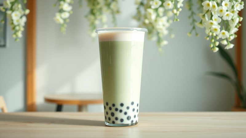 Green Tea with Bubbles