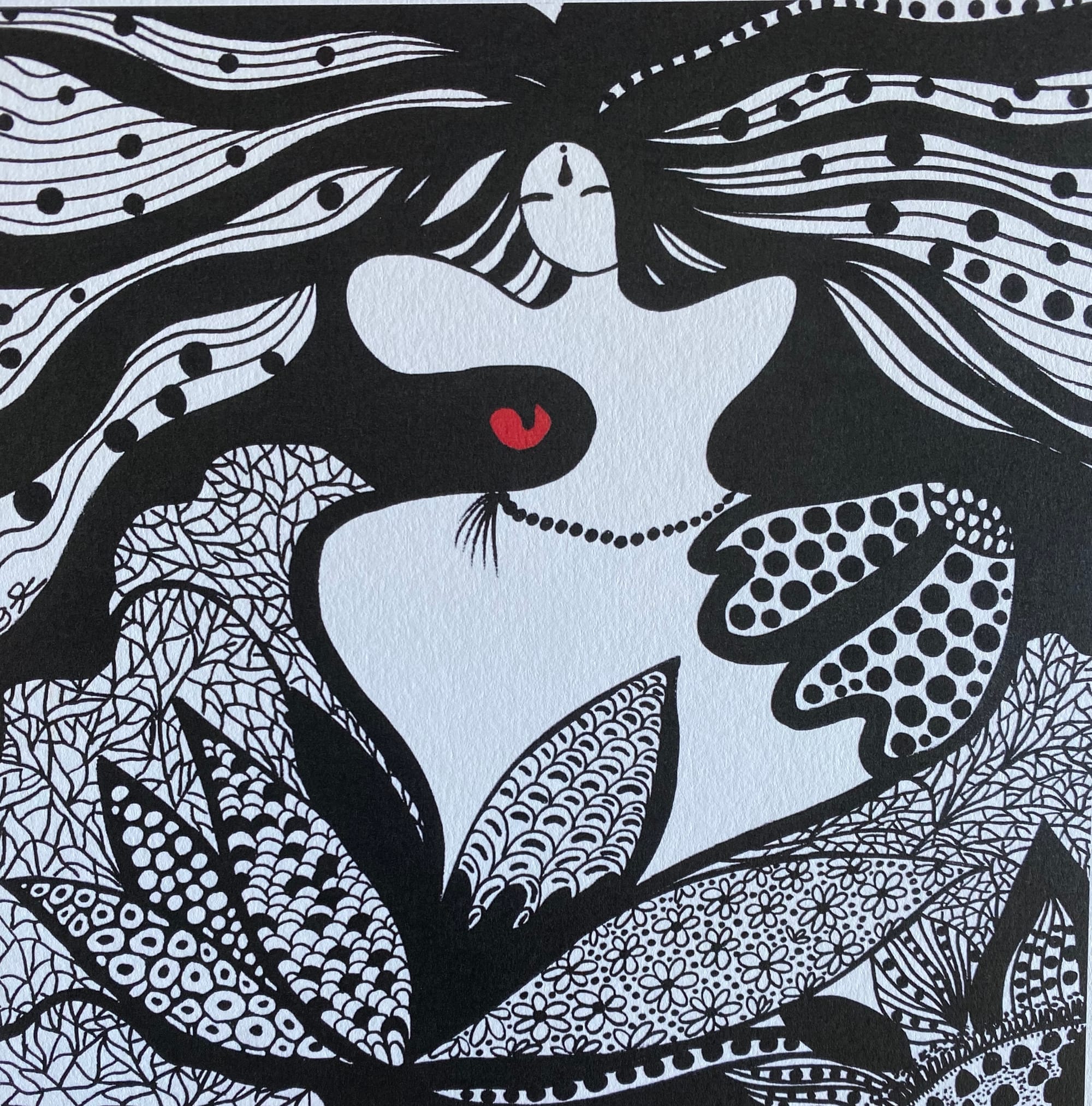 Artist Gloria Fu Keh artwork "Metamorphozis" 60X60 cm. ink on canvas 2019