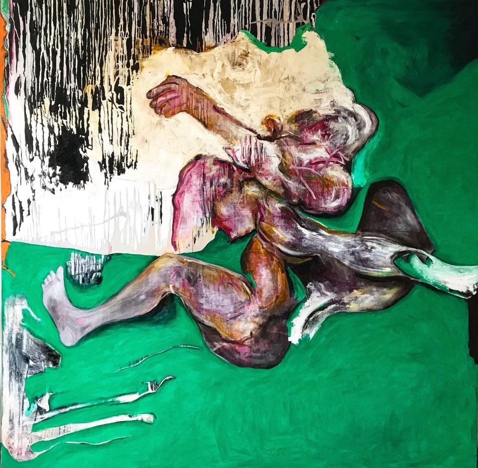 Artist Jelena Prokopovič La petite mort 200x200cm oil on canvas 2024