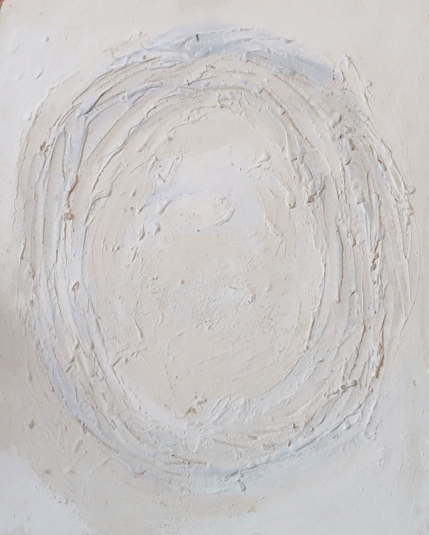 Ugnė Ieva Rima Stasiulaitytė-Dulevičienė arwork  from the cycle "White circle" 90X70 cm. board, acrylic, author technique