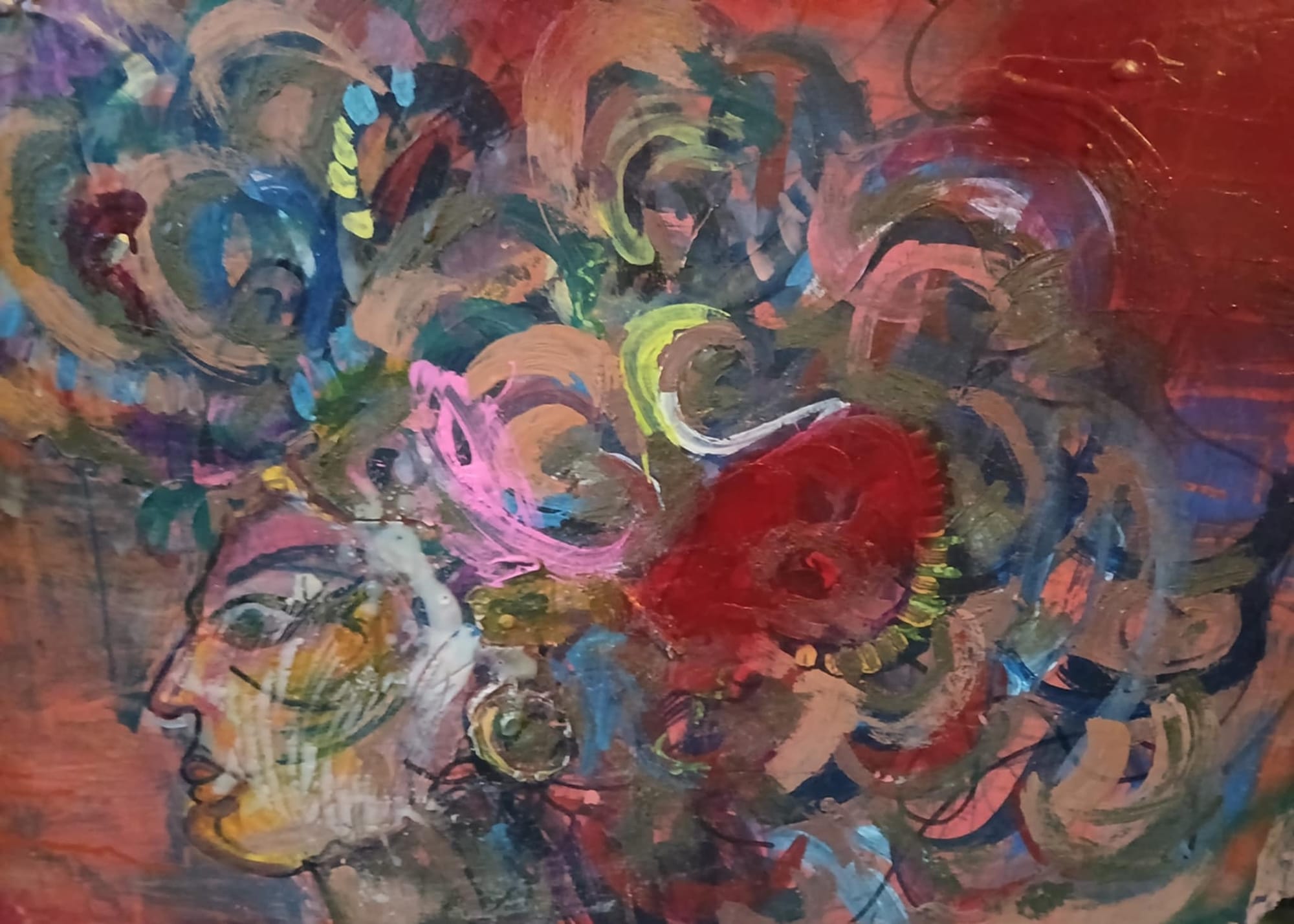 Artist Ugnė Ieva Rima Stasiulaitytė-Dulevičienė artwork "Women in the storm" 60X80 cm. board, acrylic, author techique