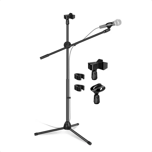 Pie De Microfono Plegable Profesional Boom Doble Pipeta