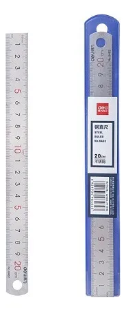 Regla Metálica Deli (20 cm con Estuche)