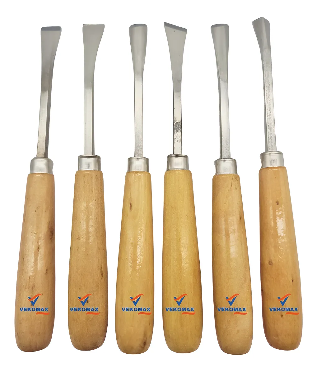 Set de 6 Gubias Reforzadas (Mango de Madera)