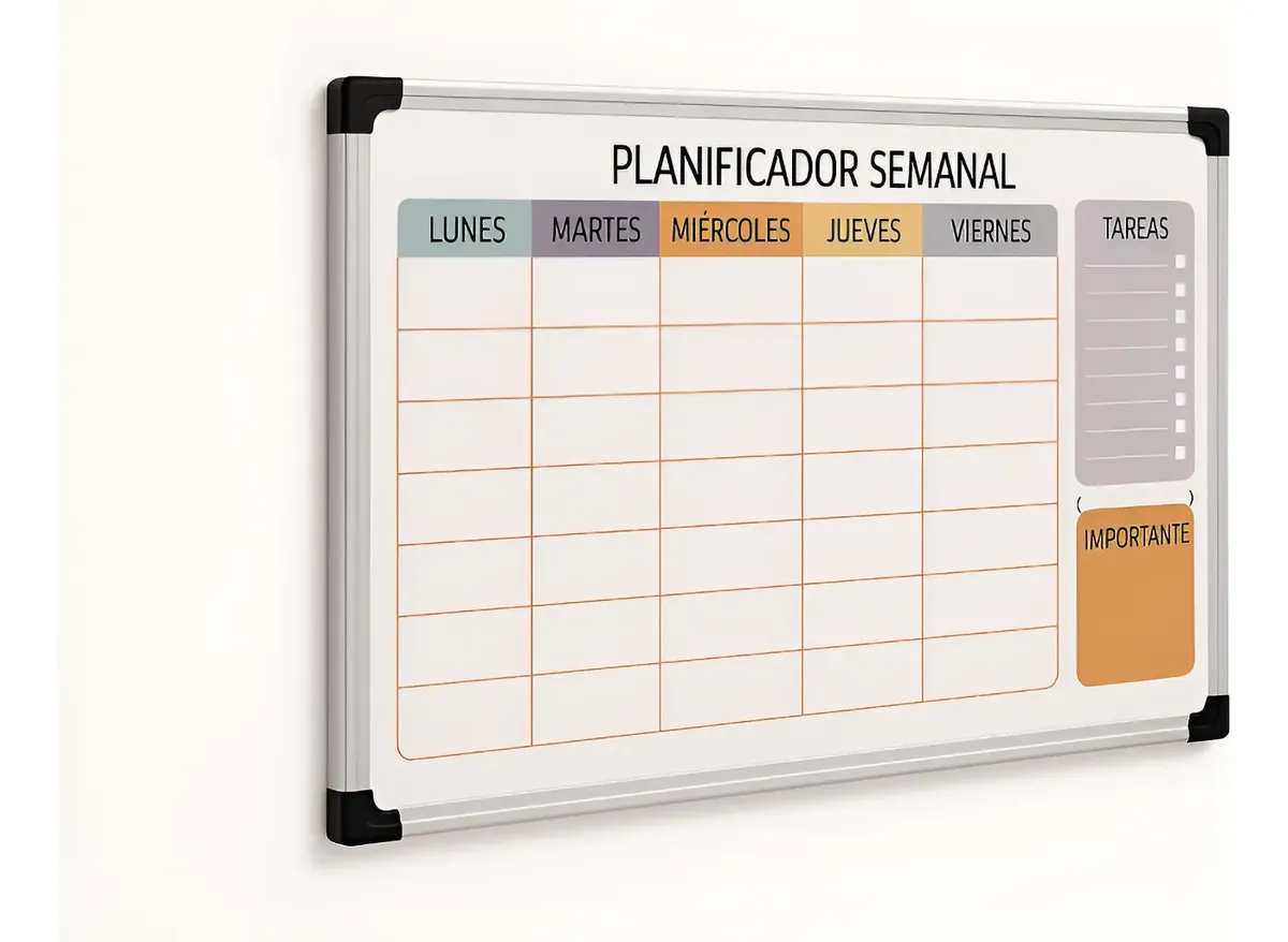 Pizarra Blanca Semanal Organizador (50x70 cm)