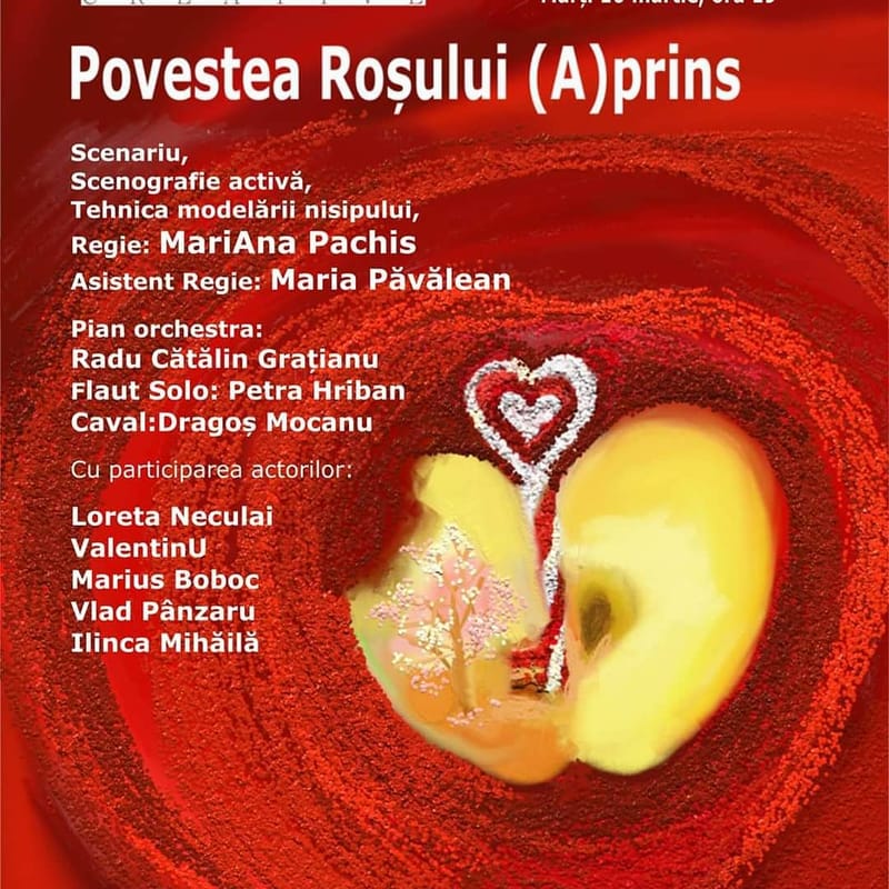 Prima scenografie dinamică Sand Art din România. Nisipul se transformă în timp real, dialoghează cu actorii, creează universuri paralele prin umbre. Nu mai construiești decorul. Îl modelezi. Îl transformi. Îl trăiești.  Un spectacol. O sută de decoru