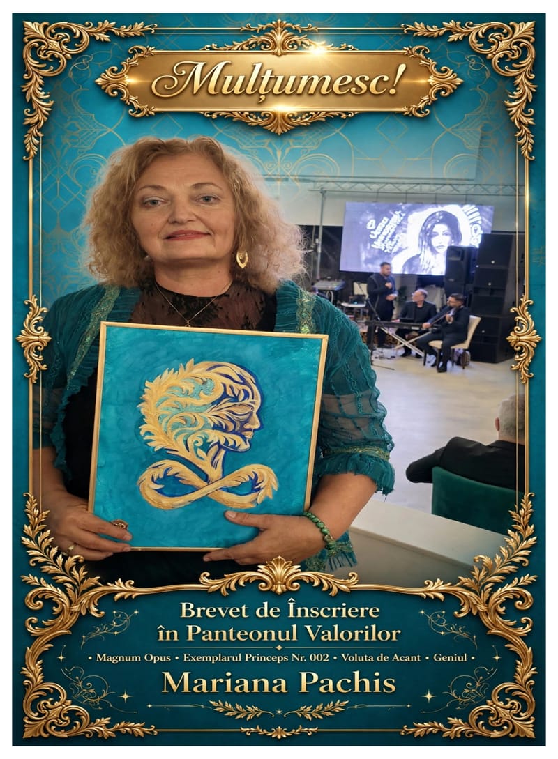 Brevet Panteonul Valorilor - Magnum Opus - Voluta de Acant - Geniul - 2026