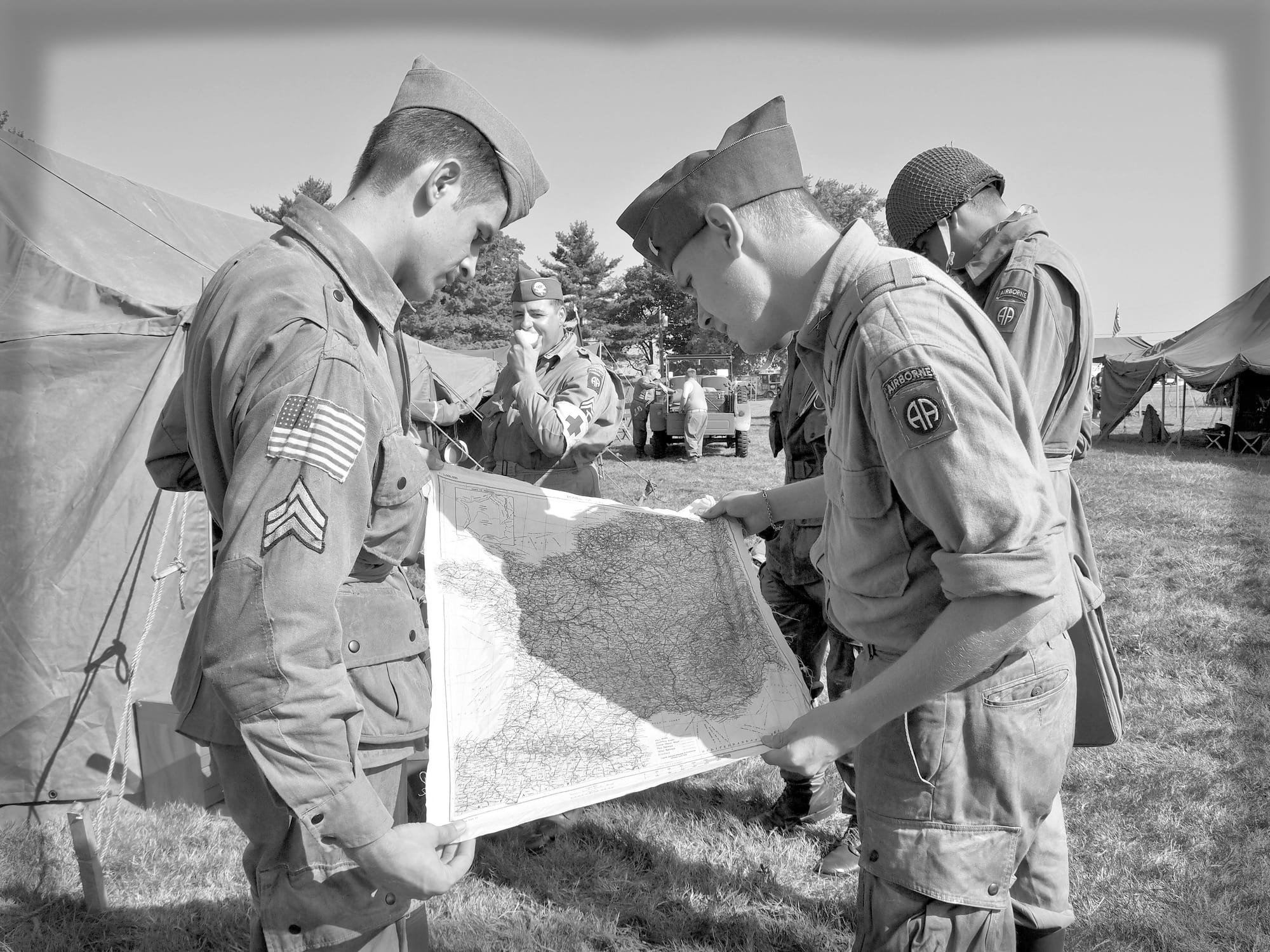 D-Day briefing, D-Day reenactment, Conneaut, Ohio, Aug., 2025 [Photo: S cobaugh]