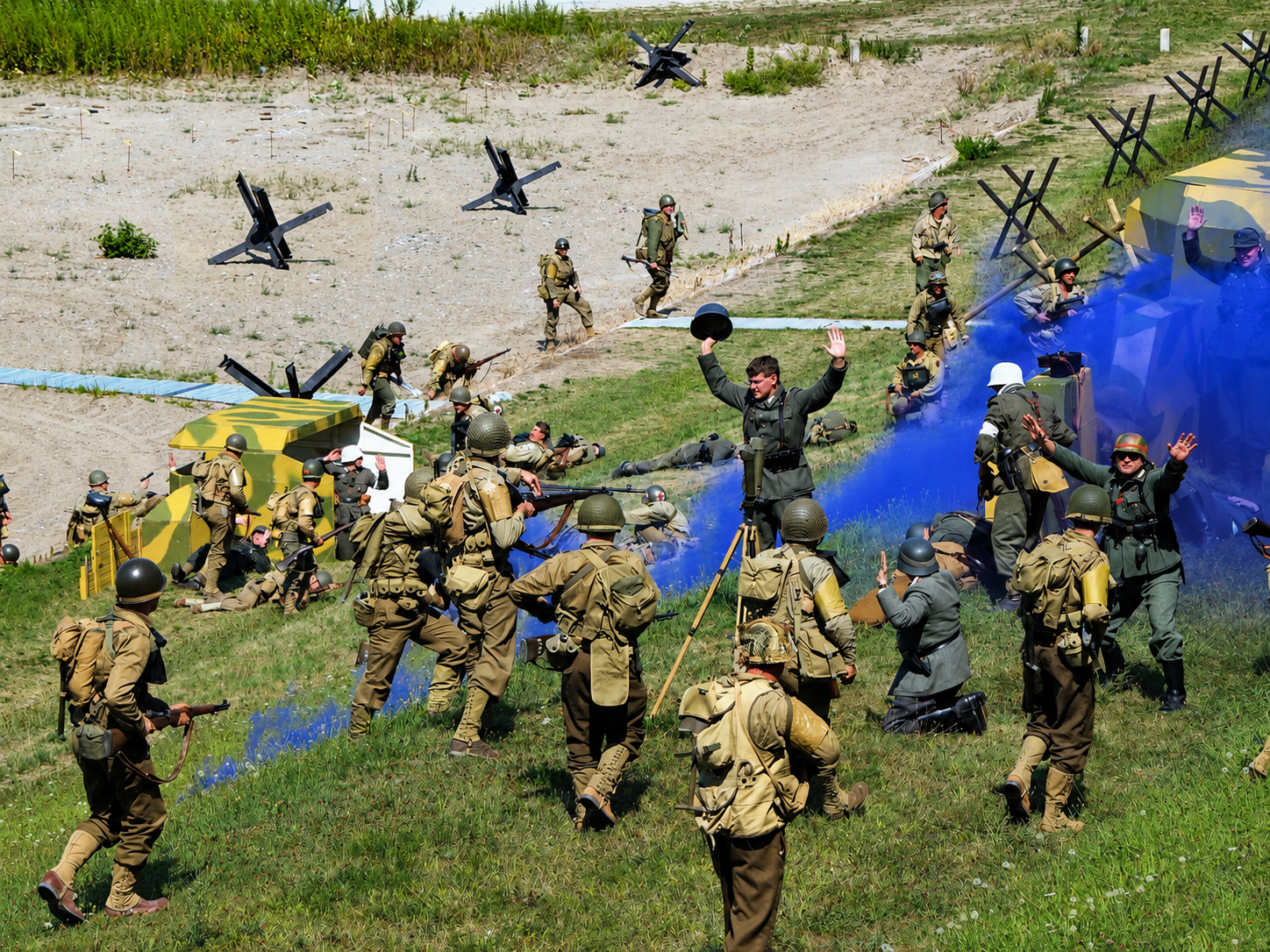 Germans surrender on Normandy Beach, D-Day Ohio WW2 reenactment, Conneaut, OH, August 14, 2025 [Photo: S Cobaugh]