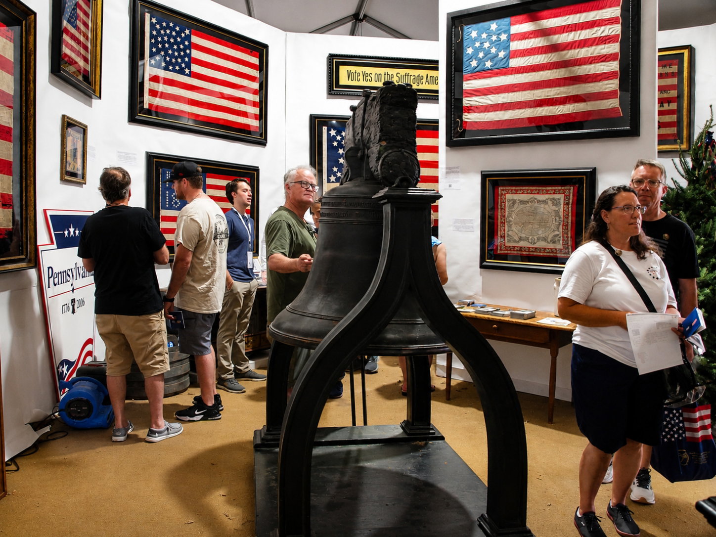 Freedom 250 event: the Pennsylvania booth featured a replica of the Liberty Bell and a collection of historic American flags owned by a private collector, The Great American State Fair, National Mall, Washington, DC, July 8, 2026 [Photo: S Cobaugh]