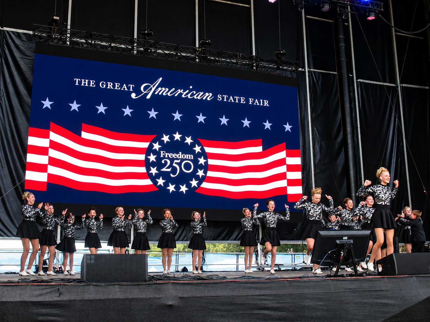 Freedom 250 event: Irish step dancers on the Main Stage, Great American State Fair, National Mall, Washington, DC, July 8, 2026 [Photo: S Cobaugh]