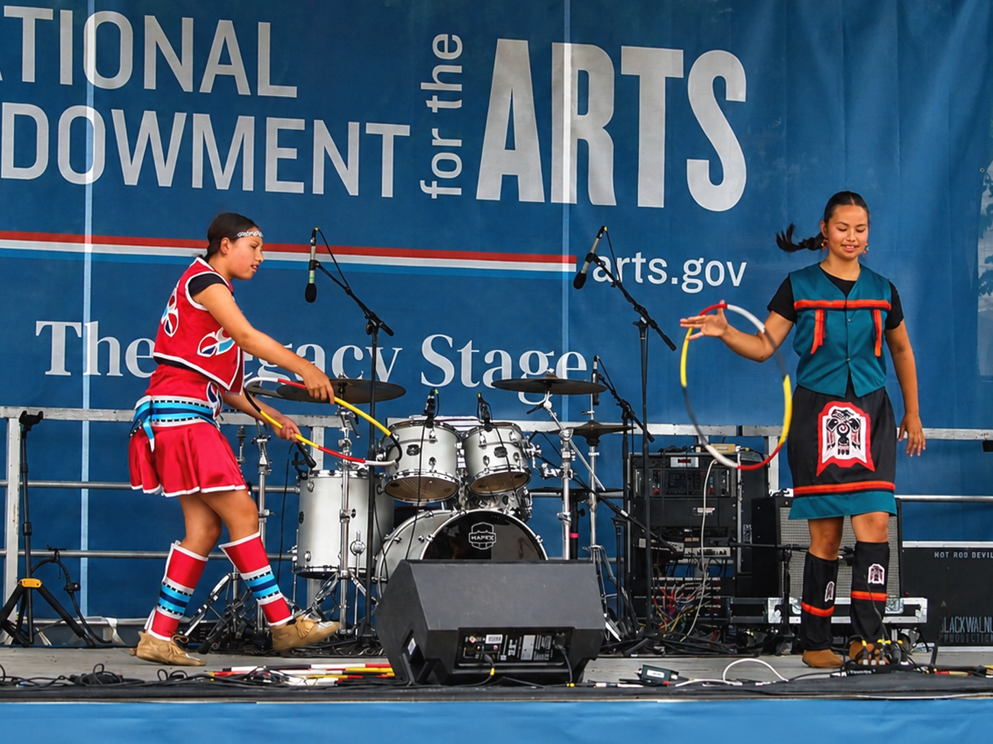 Freedom 250: Native American hoop dance demonstration on the Legacy Stage, The Great American State Fair, National Mall, Washington, DC, July 8, 2026 [Photo: S Cobaugh]