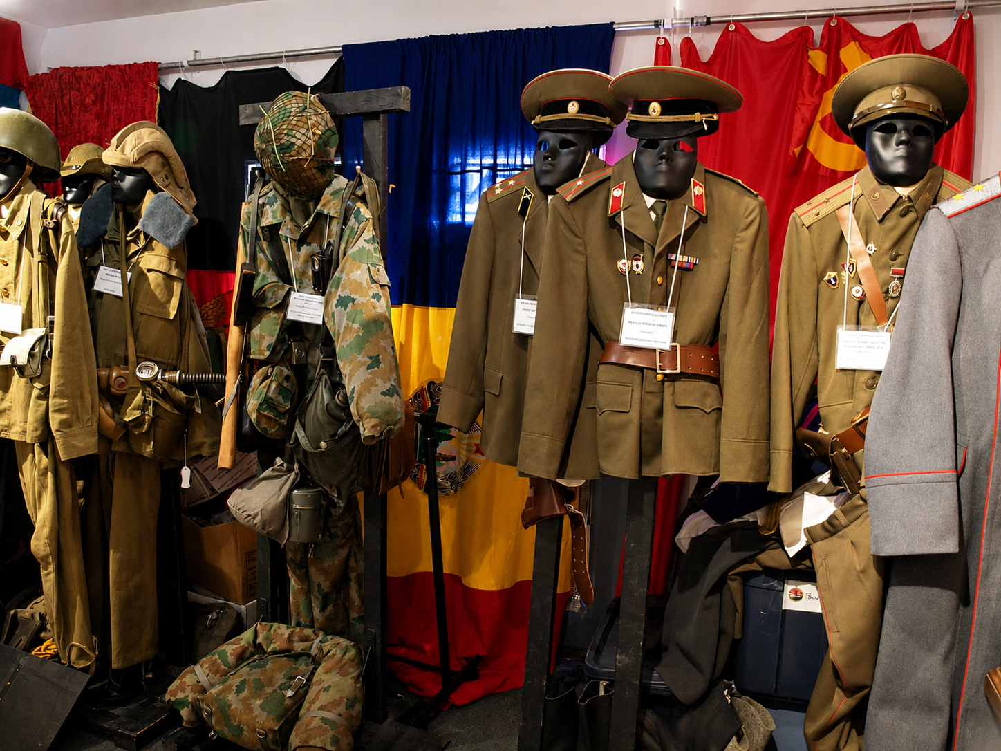 Collection of Eastern Bloc uniforms, Cold War Museum at Vint Hill Farms Station, Warrenton, VA, August 27, 2022 [Photo: J Lowry]