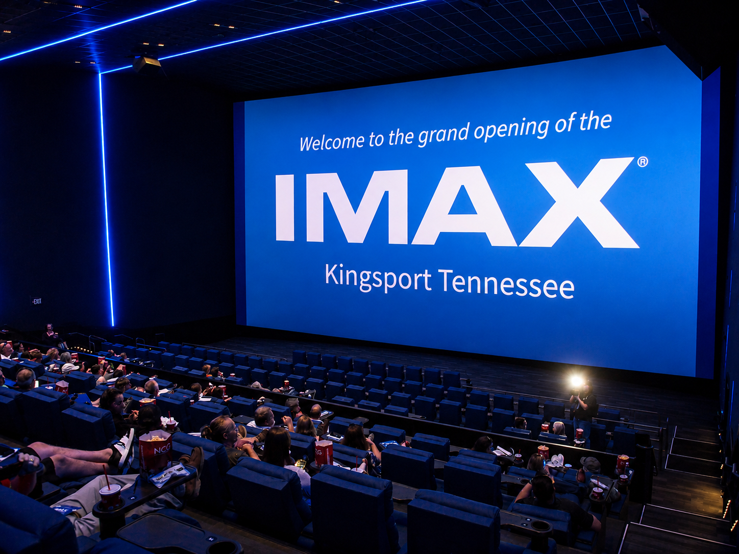 The star of the show at the grand opening of the new IMAX theatre in Kingsport, TN, is a massive screen that measures 40-by-70 feet, July 17, 2026 [Photo: S Cobaugh]