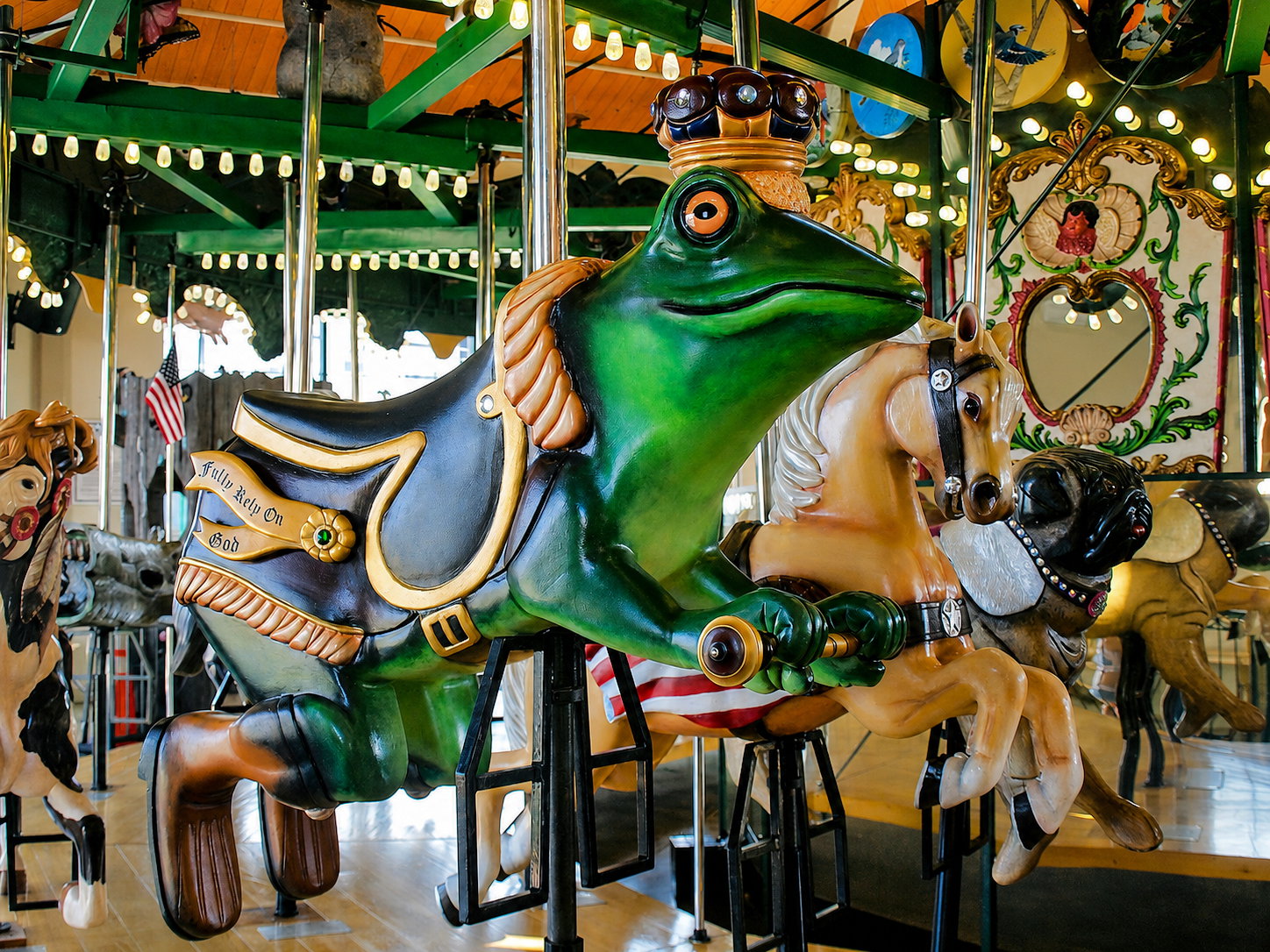 Kingsport Fun Fest: The city's downtown carousel was rescued from a Connecticut amusement park and local Kingsport artists carved and painted the animals, July 18, 2026 [Photo: J Lowry]