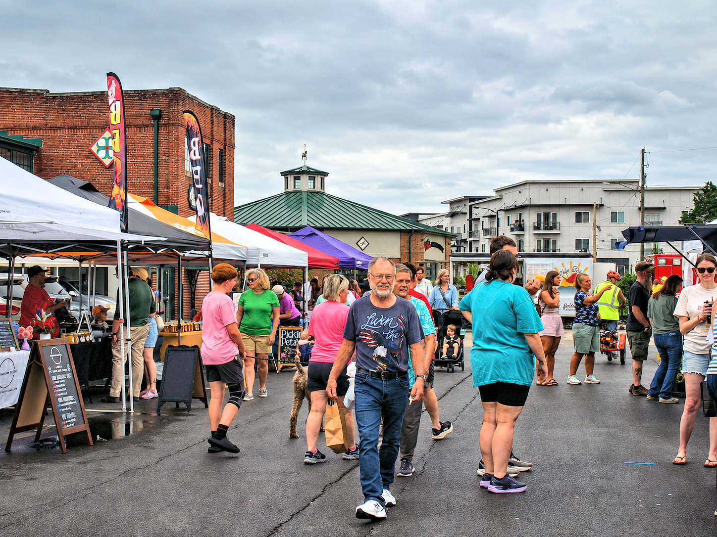 Kingsport Fun Fest: Downtown visitors enjoying the city's Farmers Market, Kingsport, TN, July 18, 2026 [Photo: J Lowry]