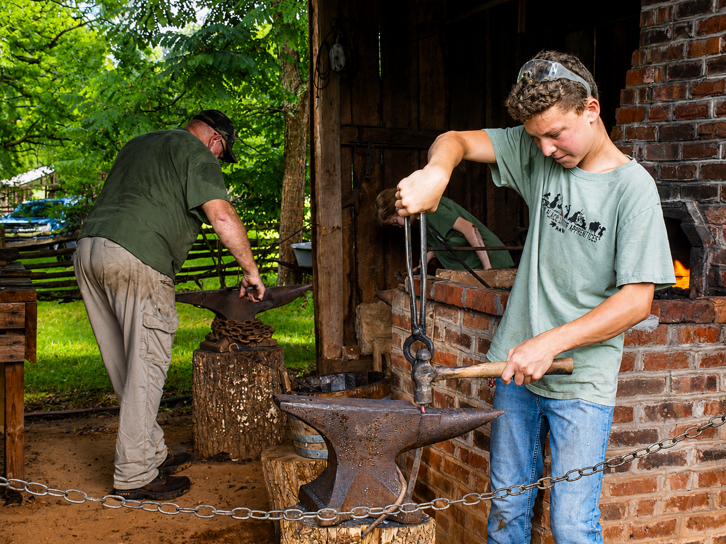 Kingsport Fun Fest: Blacksmithing demonstration at the Farm Fest, Exchange Place Living History Farm, Kinsport, TN, July 19, 2026 [Photo: J Lowry]
