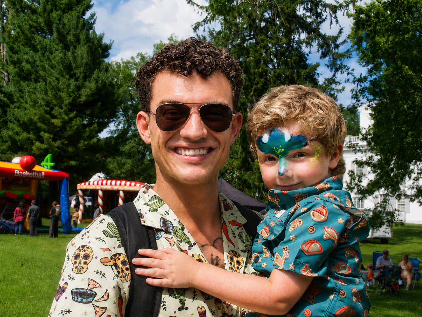Kingsport Fun Fest: A father and son enjoy the Allandale Family Picnic at historic Allandale Mansion, Kingsport, TN, July 19, 2026 [Photo: S Cobaugh]