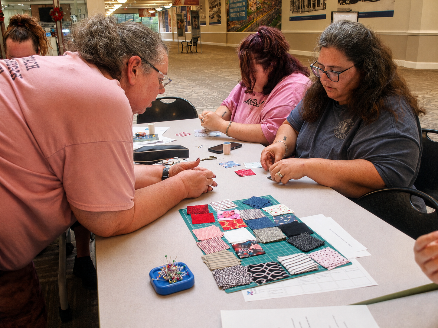 Kingsport Fun Fest: During Quilting for America 250, area residents made quilt patches that  will be assembled into a large quilt, which will be displayed inside the renovated downtown library site next year, Kingsport, TN, July 22, 2026 [Photo: S Cobaugh]