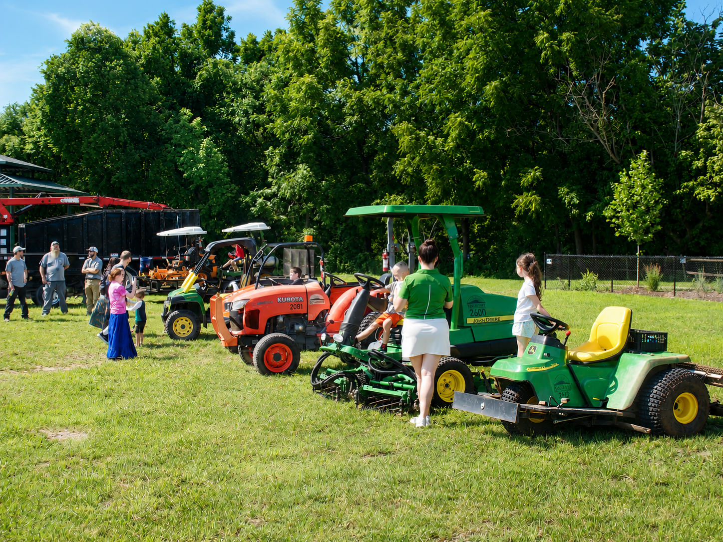 Party at the Park event: Young visitors to Riverwalk Park check out tractors of all sizes, Kingsport, TN, July 31, 2026 [Photo: J Lowry]