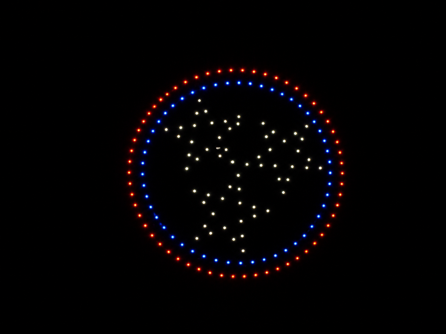 The state's famous tri-star design came to life in the nighttime sky above the Sullivan County Fair, held in Piney Flats, Tenn. The 200-unit drone shows were held on Aug. 7 and 8, 2026 [Photo: S Cobaugh]