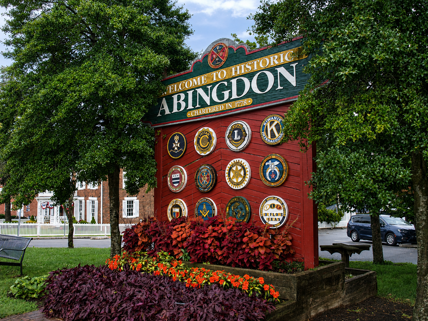 A welcome sign stands in Abingdon, Va., highlighting the town’s historic identity and community pride in this general view of the Southwest Virginia community. [Photo: S Cobaugh]