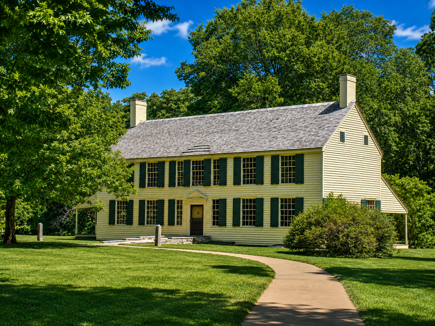 America 250: The Schuyler House stands at Saratoga National Historical Park near Schuylerville, N.Y. The British burned Philip Schuyler’s original country estate during their retreat, and the present house was erected in 1777 shortly after Burgoyne’s surrender. [Photo: S Cobaugh, Aug. 21, 2026]