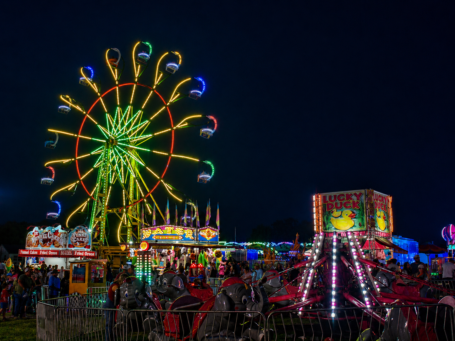 The Appalachian Fair, held in Gray, Tenn., Aug. 22-29, 2026, celebrated its milestone 100th anniversary. Among its midway attractions was a 90-foot-diameter ferris wheel from the 1962 Seattle World's Fair. [Photo: J. Lowry]