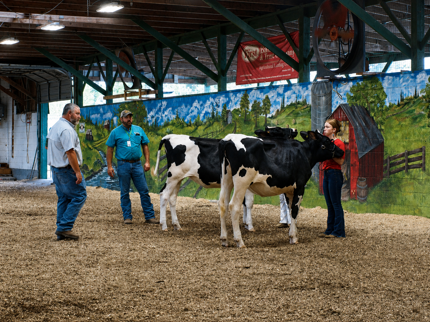 Holstein cattle are judged at the Appalachian Fair in Gray, Tenn., which marks its 100th anniversary in 2026. Cattle production is one of Washington County's major agricultural sectors, accounting for the overwhelming majority of its livestock economy. [Photo: J Lowry, Aug. 27, 2026]