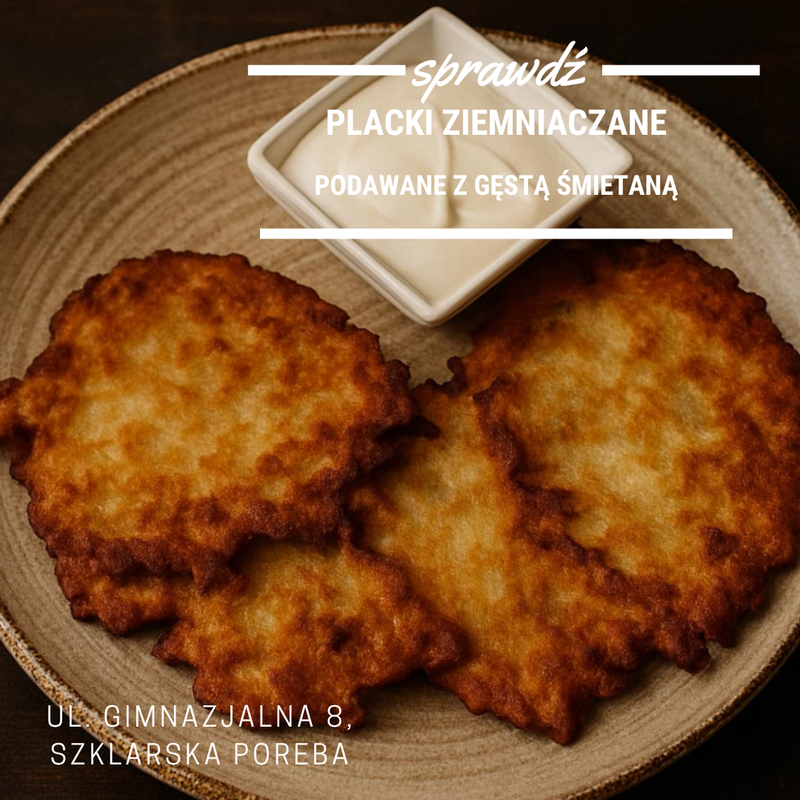 ZŁOCISTE PLACKI ZIEMNIACZANE ZE ŚMIETANĄ
