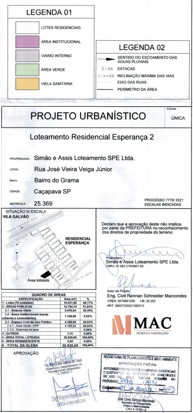 RESIDENCIAL ESPERANÇA II - CAÇAPAVA - SÃO PAULO