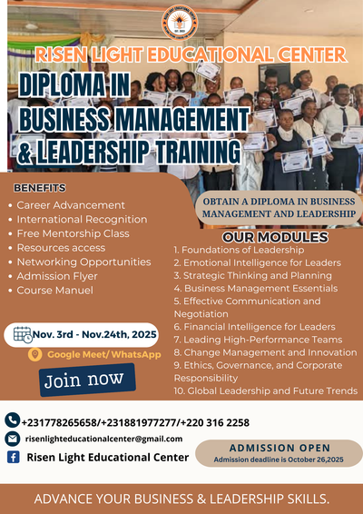 Diploma in Business Management and Leadership Training