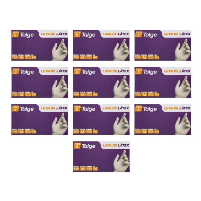 Luva Látex Com Pó Tamanho P;M;G Talge – Kit com 10 Caixas