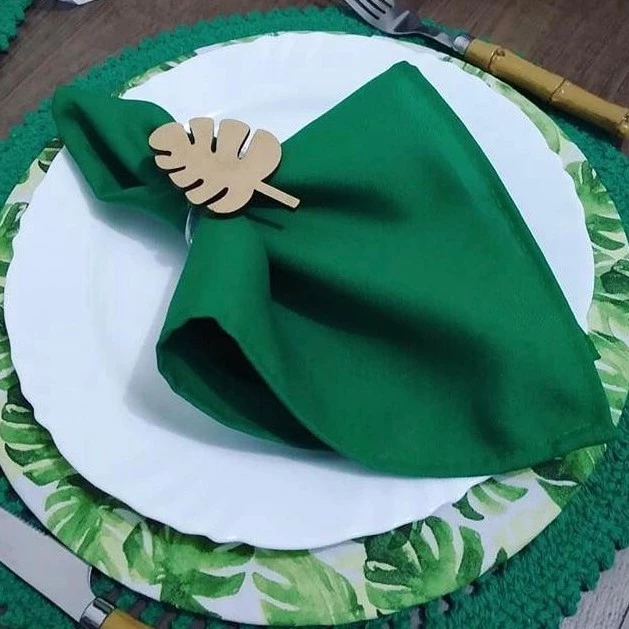 Kit Guardanapo de Tecido com Bainha 40x40 Mesa Posta Decoração Mesa de Jantar para Buffet Casamento Aniversário E Evento