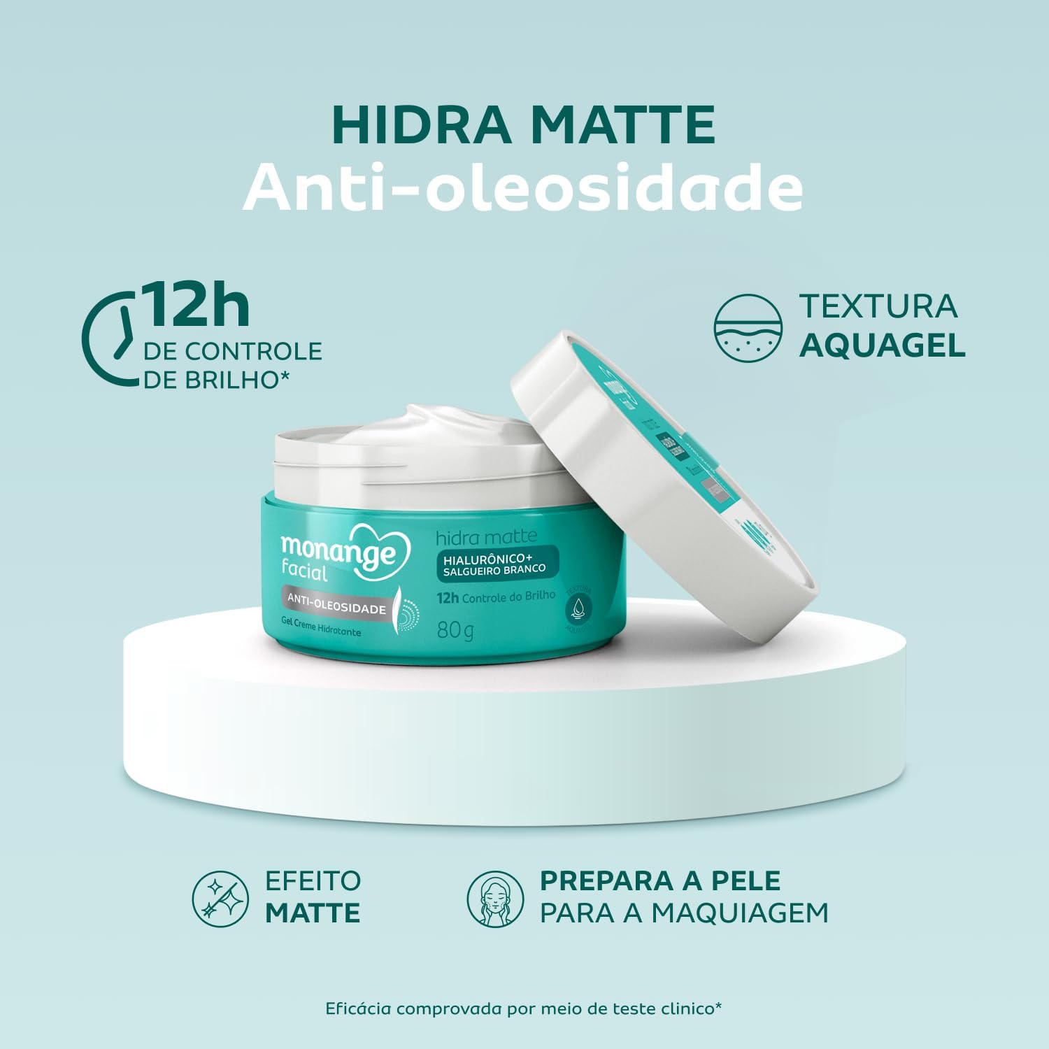 Monange Hidratante Facial Hidra Matte com Ácido Hialurônico e Salgueiro Branco 80g