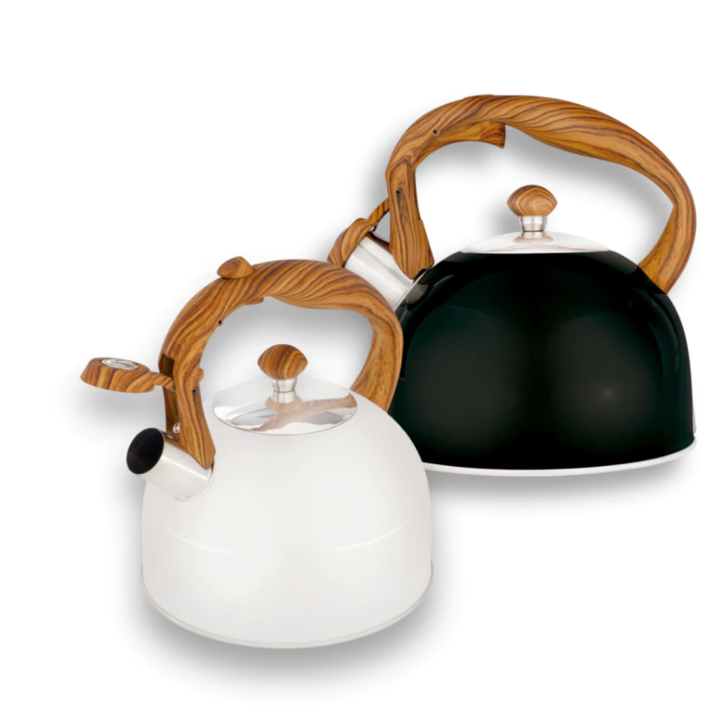 Chaleira Inox Moderna Com Apito Wood 2,5 Litros Mor Casa Decoração