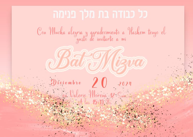 invitaciones Bat Mizva