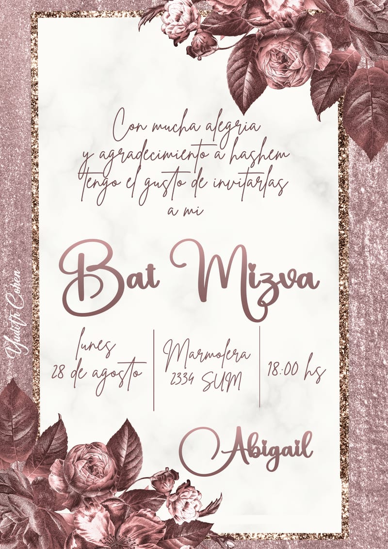invitaciones Bat Mizva